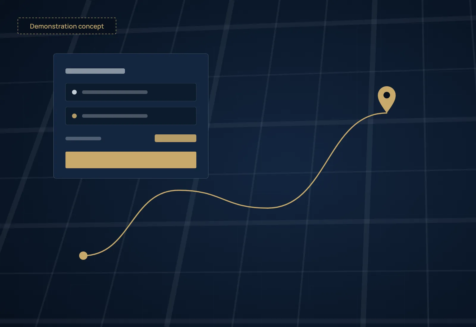 Demonstration concept: taxi fare quote card over a city route map